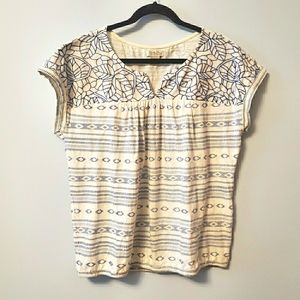 Lucky Brand Embroidered Blue/White T-Shirt